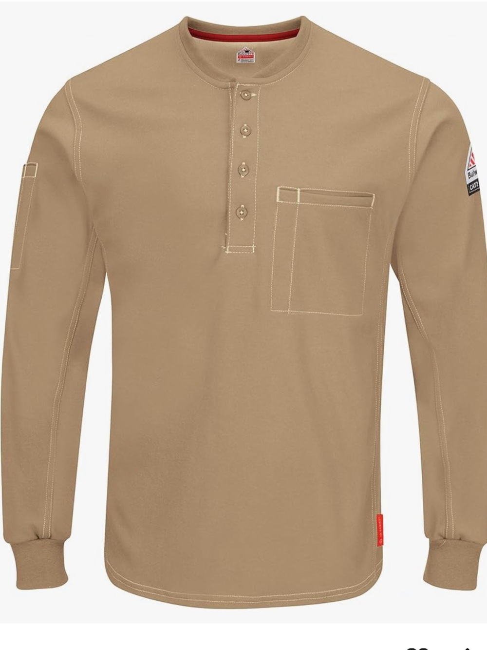 Bulwark Mens Iq Series FR Shirt Knit Men's Henley Size XXL Long NWT Tan Khaki